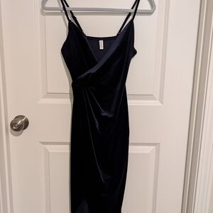 Elegant Navy Wrap Dress